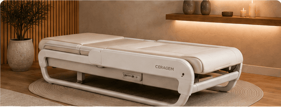 White CERAGEM Master V4 thermal massage bed at Green Haven on Main.